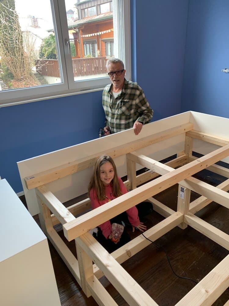 10-Year-Old's Bedroom Transformed by an IKEA Hack, and We Love The Result! 9 DIY platform bed - frame