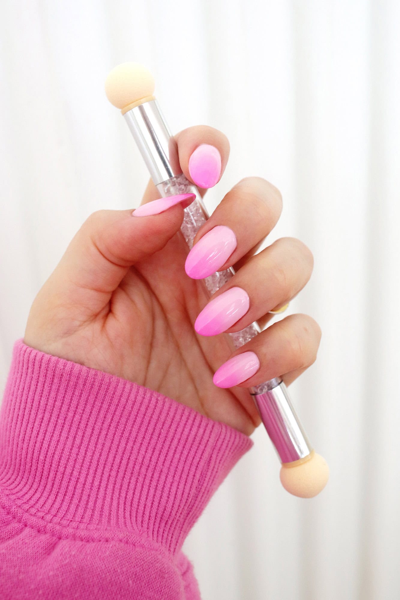 pink ombre gel nails