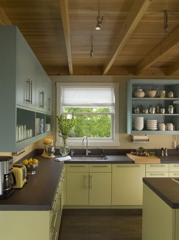 Green Kitchen Cabinets