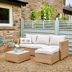 Rattan Sofa Lounger Set