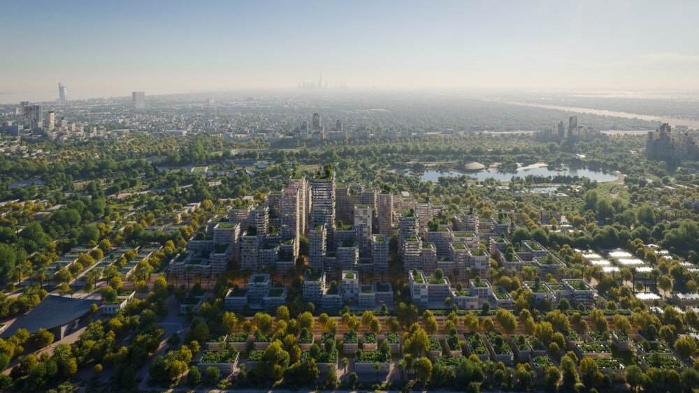 BIG weaves green parks through island-like neighborhoods for upcoming masterplan in dubai