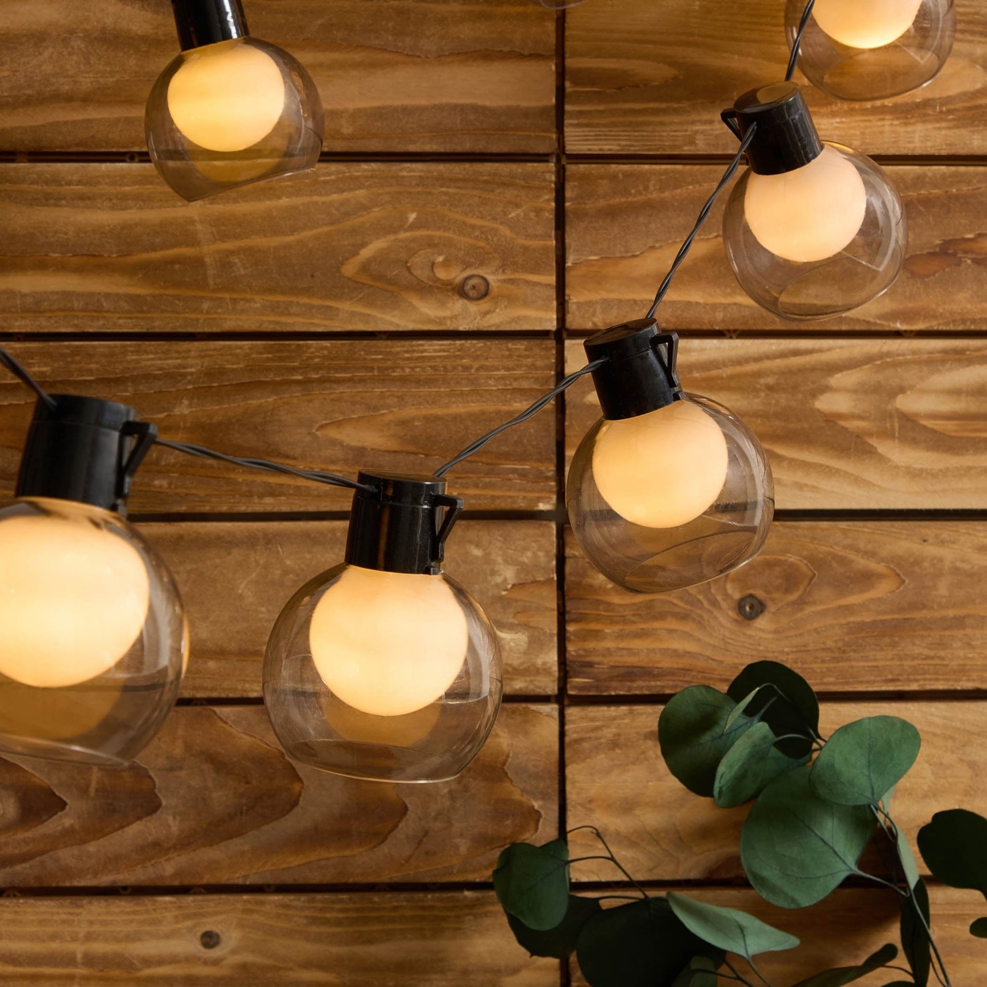 10 Outdoor Battery Firefly Festoon Lights - White