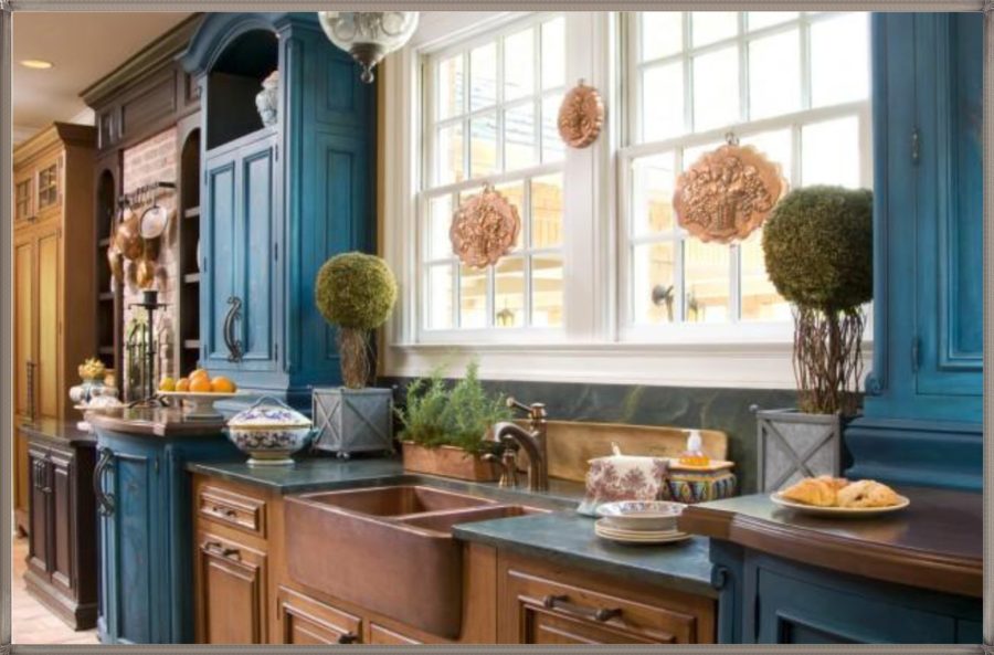 Teal Kitchen Cabinets