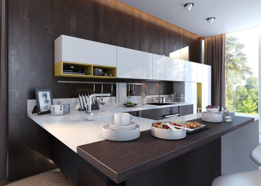 Sleek Two Tone Kitchen Cabinets