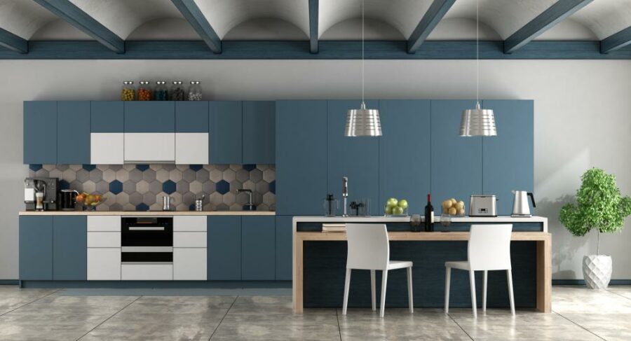 Two Tone Kitchen Cabinets - White and Gray