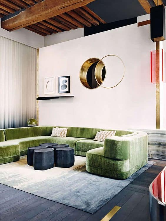 Retro Curved Sectional Sofa