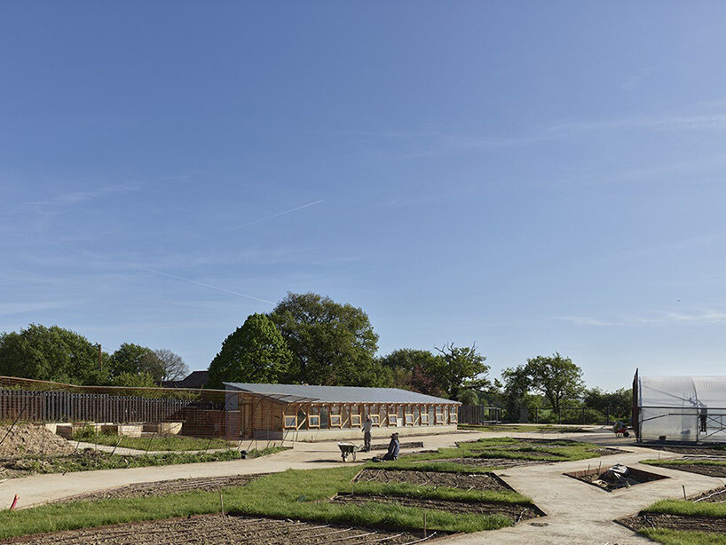 guinee*potin's agro-ecological park revives french site through timber and translucent skins