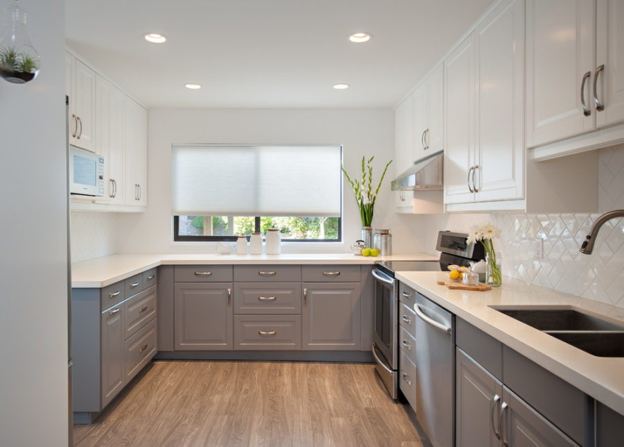 Gray Kitchen Ideas - Two Tone Cabinets
