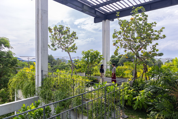 Textile Factory Office / Ho Khue Architects - Exterior Photography, Garden, Balcony