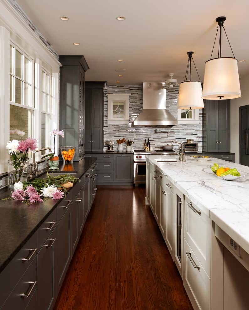 Gray Kitchen Ideas - Two Tone Kitchen Cabinets