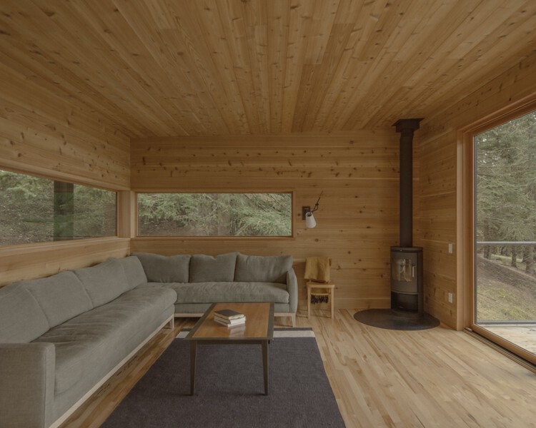 Trestle Cabin / Miller Hull Partnership - Interior Photography, Living Room, Wood, Beam