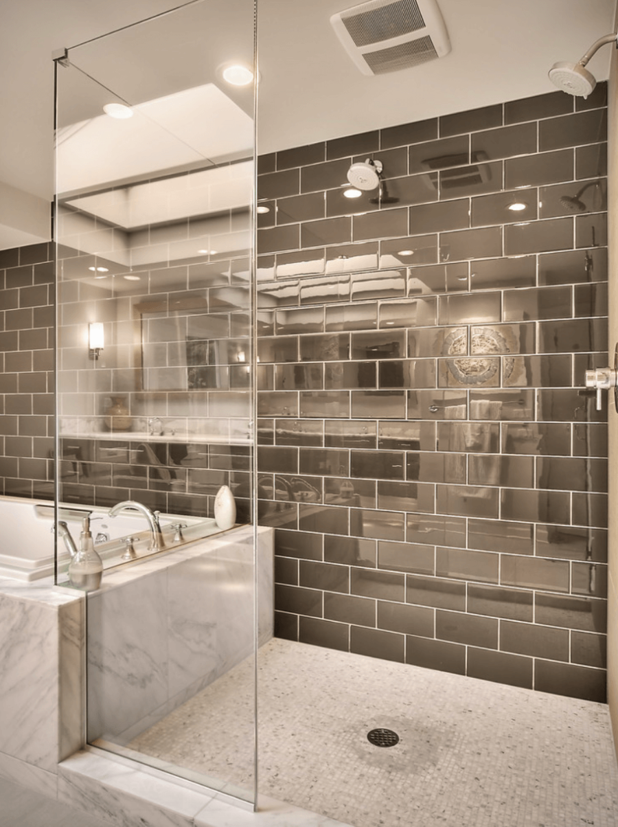 Gray Subway Tile Shower
