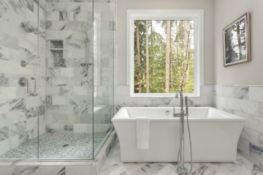 White Shower Tile Idea