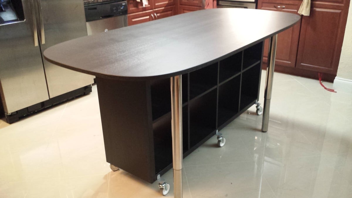 kitchen island with round table top