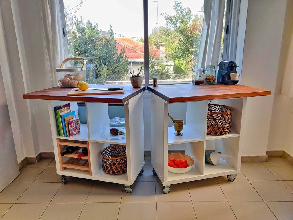 2 in 1 portable kitchen island 