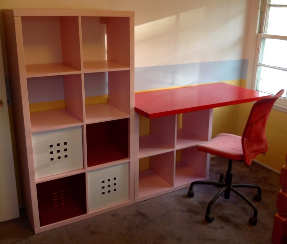 Kids desk with KALLAX storage