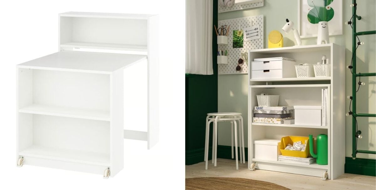 IKEA’s Newest BILLY Is Built for Small Spaces—And It’s Brilliant 17 BILLY bookshelf with folding desk