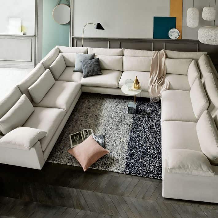 Beige U-Shaped Sectional