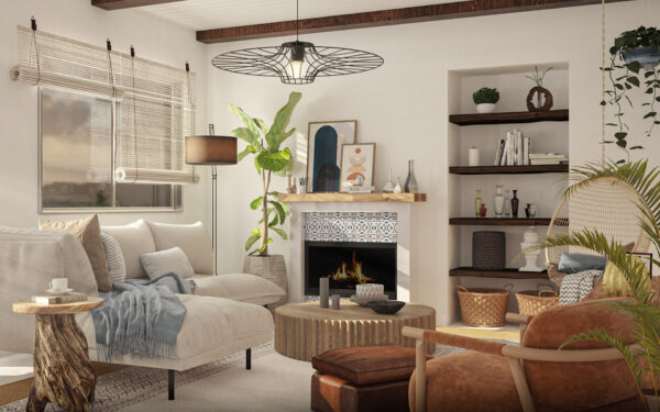 coastal boho living room