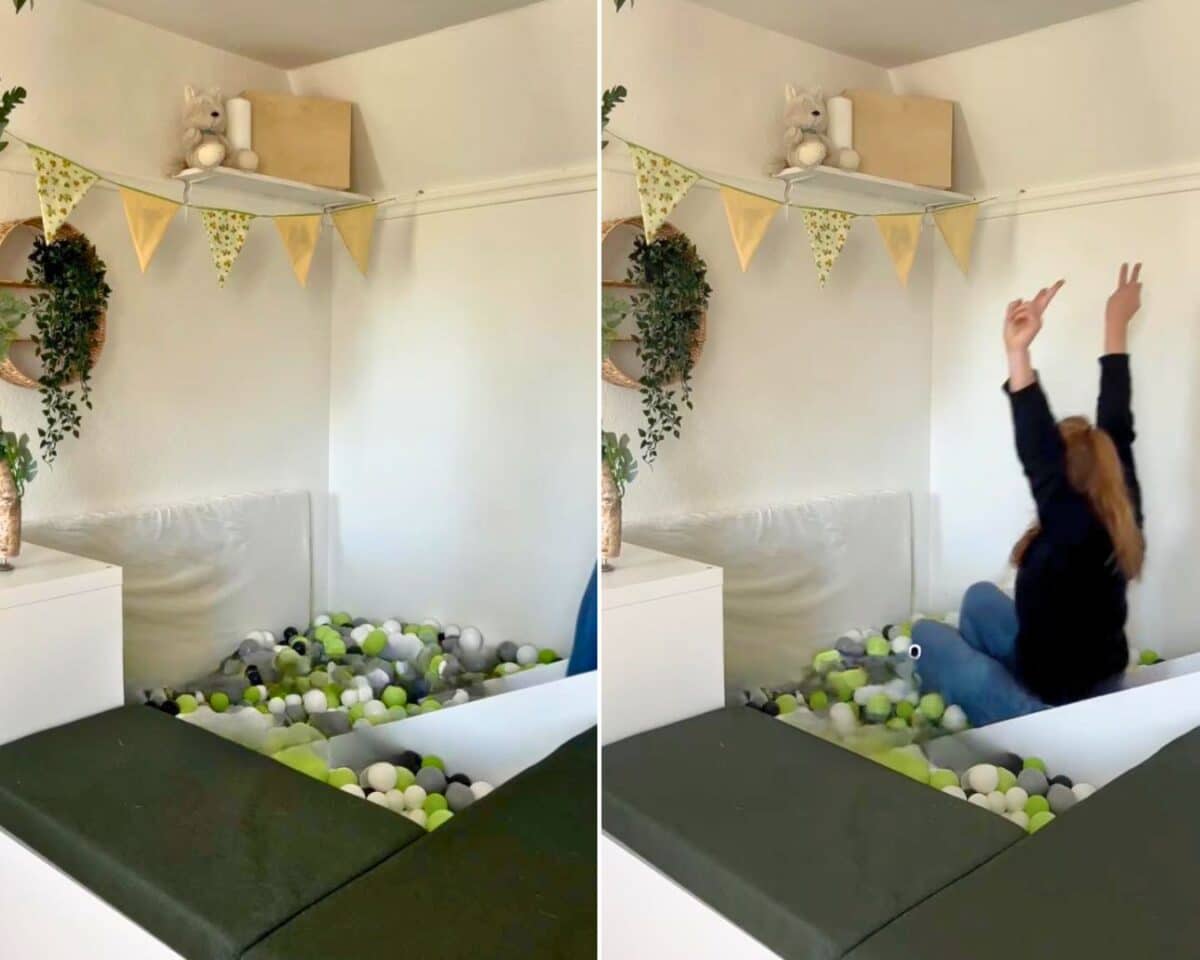 DIY ball pit with IKEA KALLAX shelving units