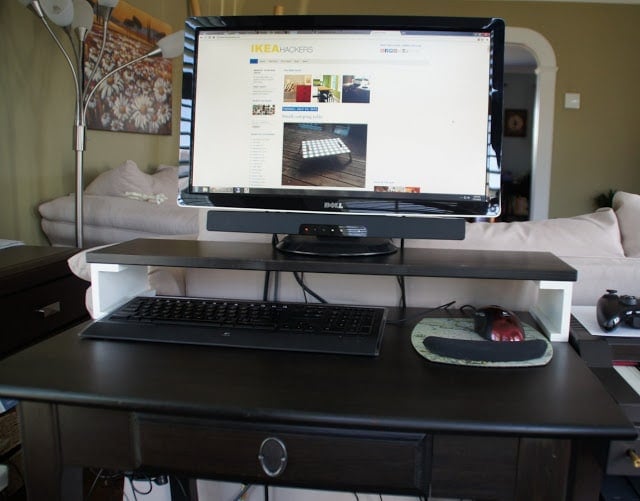 Monitor stand with RIBBA picture ledge legs