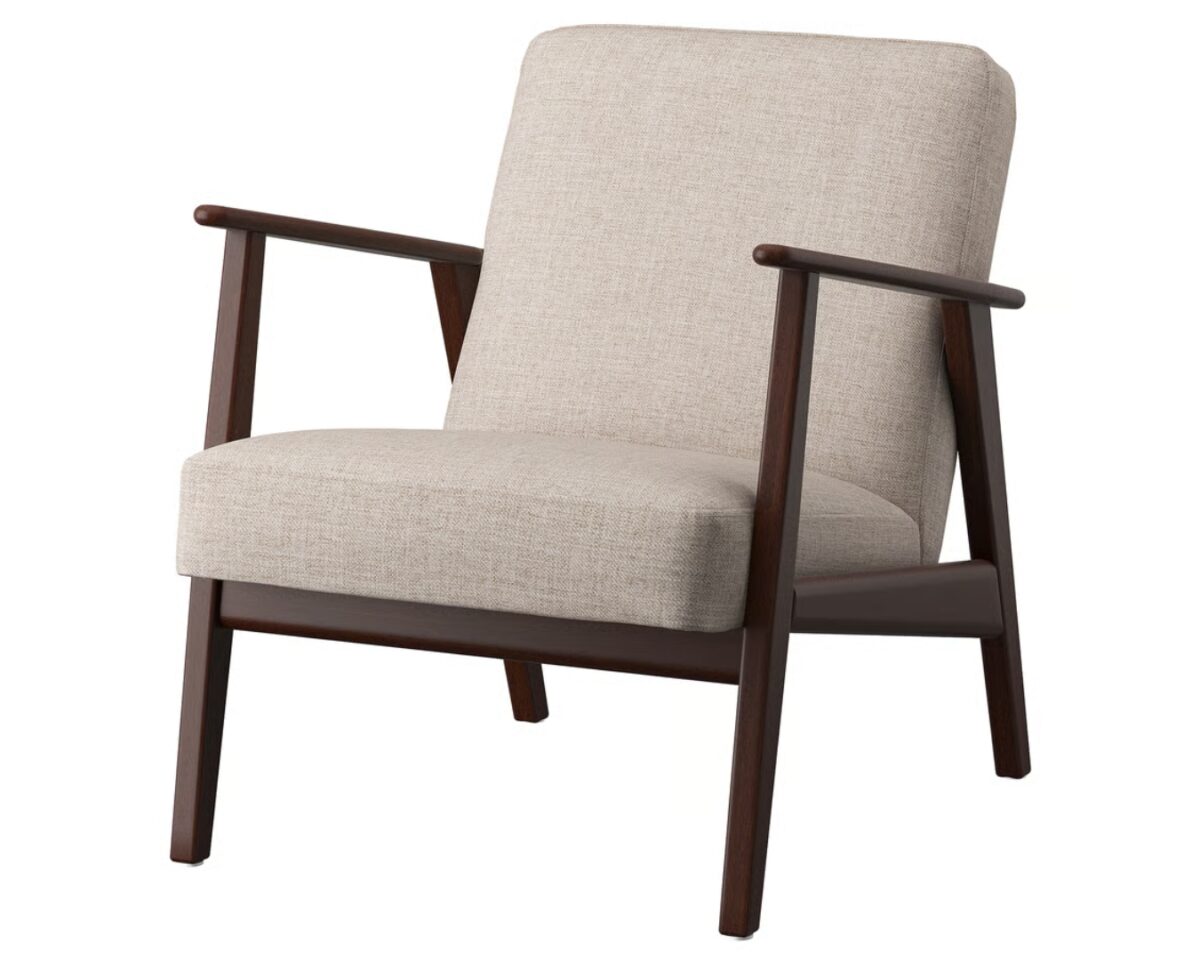 This Is Your Cheat Sheet to Mid-Century Modern Style on a Budget 17 mid century modern IKEA find - EKENÄSET Armchair