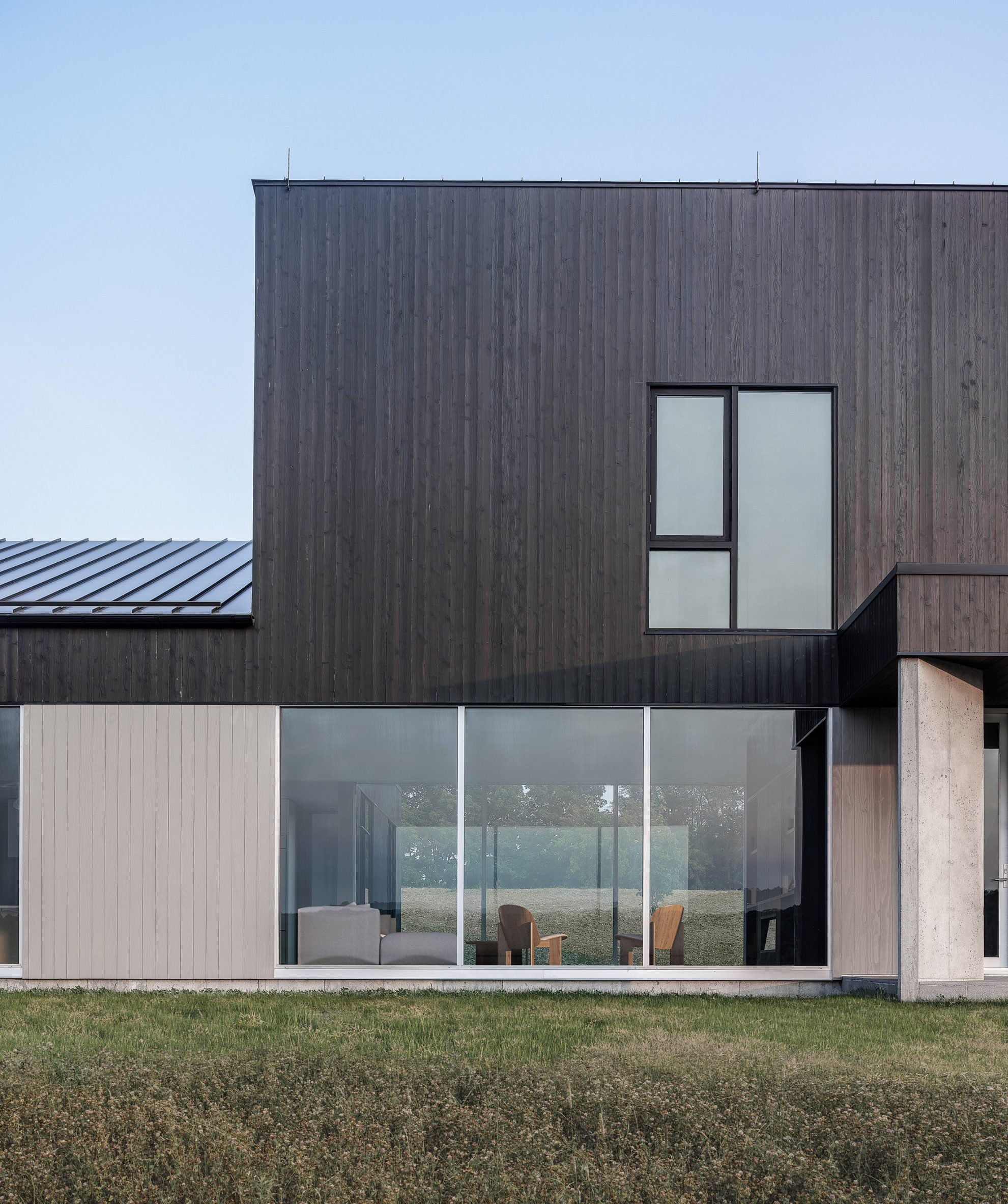 Black and white wood on Upstate New York house