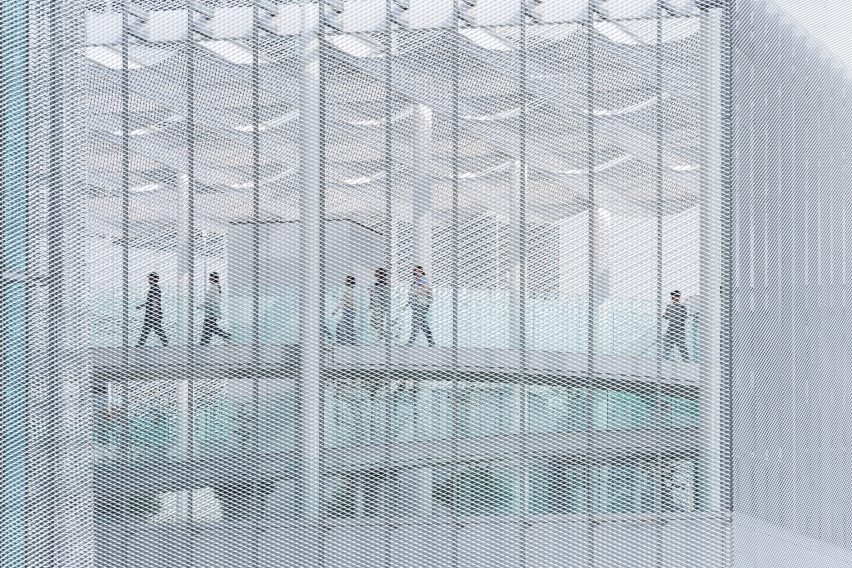 Facade of Taichung Green Museumbrary in Taiwan by SANAA