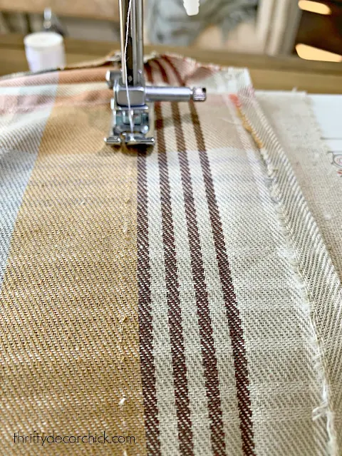 sewing a decorative pillow cover