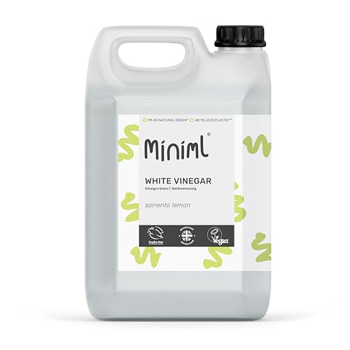 Miniml Eco White Vinegar Cleaning Sorrento Lemon Scented - All Natural Multi-Surface &amp; Multi-Purpose Cleaner, Limescale Remover, Laundry Softener &amp; More - 100% Vegan &amp; Cruelty Free (5l (pack of 1))
