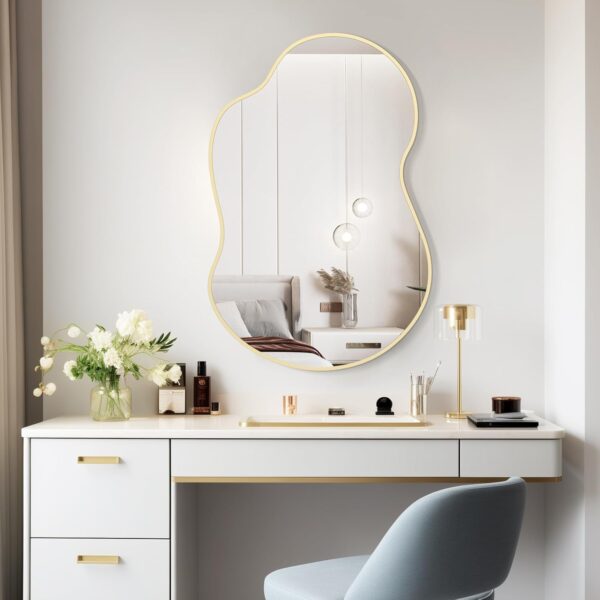 gold asymmetrical mirror