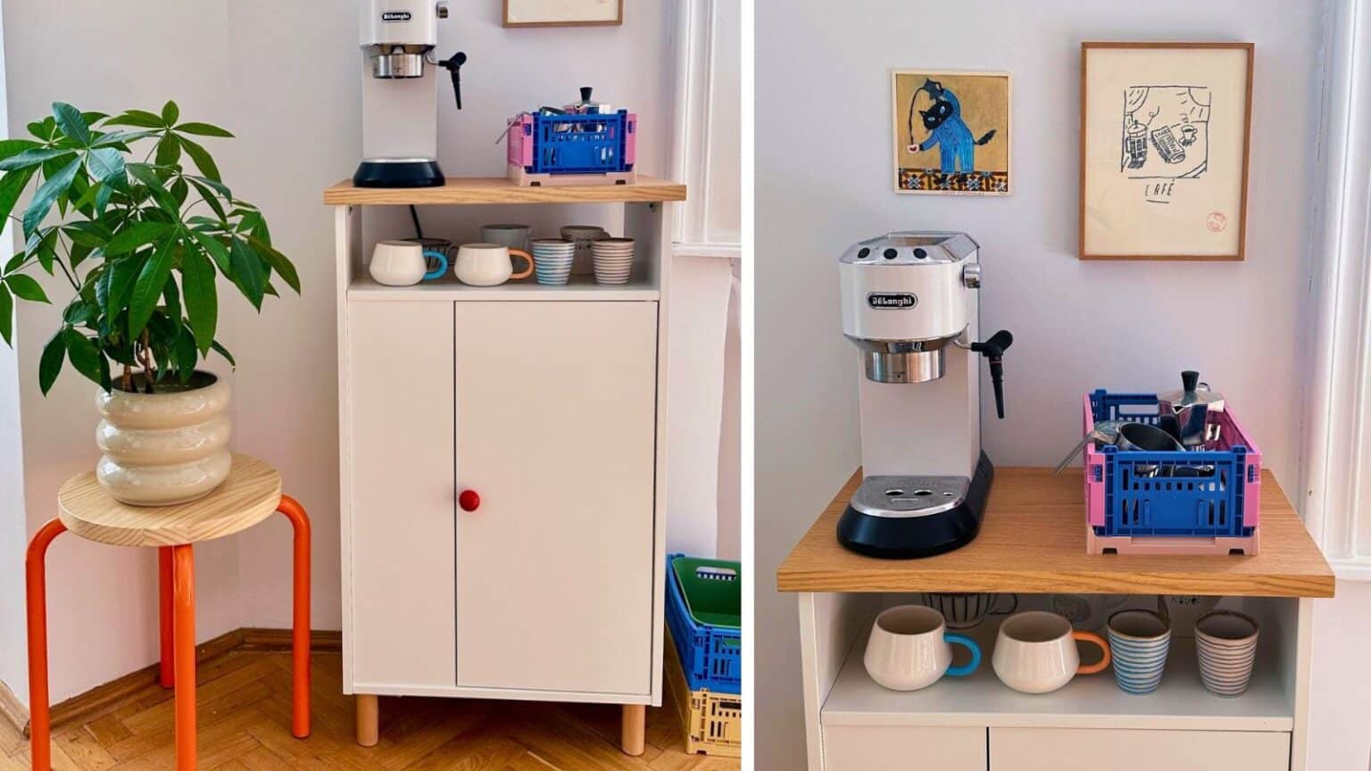 coffee station with IKEA BAGGEBO cabinet