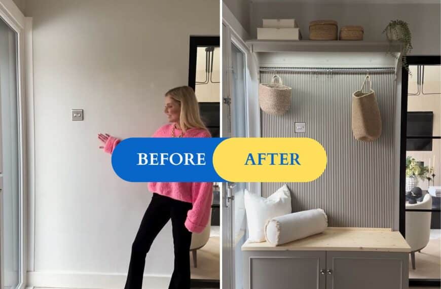 diy hallway bench hack