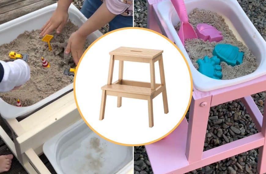 sand table DIY from ikea bekvam step stool